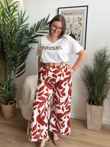 Pantalon fluide Alice terracotta grande taille