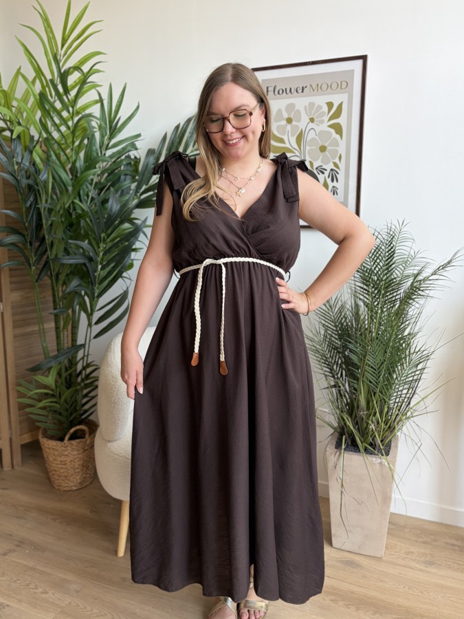 Robe longue Élise marron Robe longue Élise marron