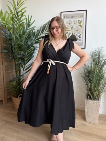 Robe longue Élise noire grande taille