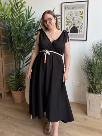 Robe longue Élise noire grande taille