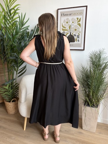 Robe longue Élise noire grande taille