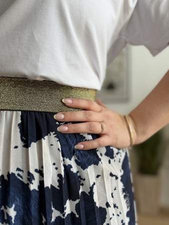 Jupe plissée Margaux bleue