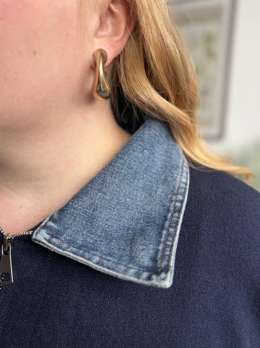 Gilet camionneur col jean grande taille
