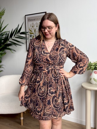 Robe courte Camille imprimée grande taille