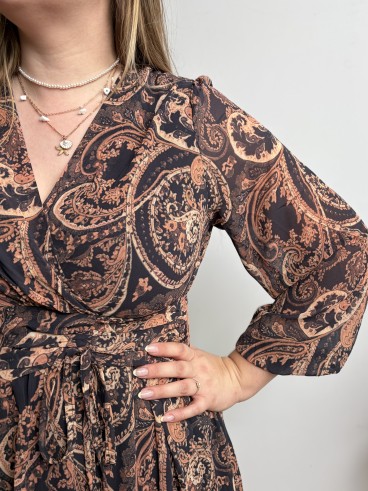 Robe courte Camille imprimée grande taille