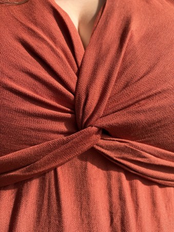Robe longue Juliette terracotta