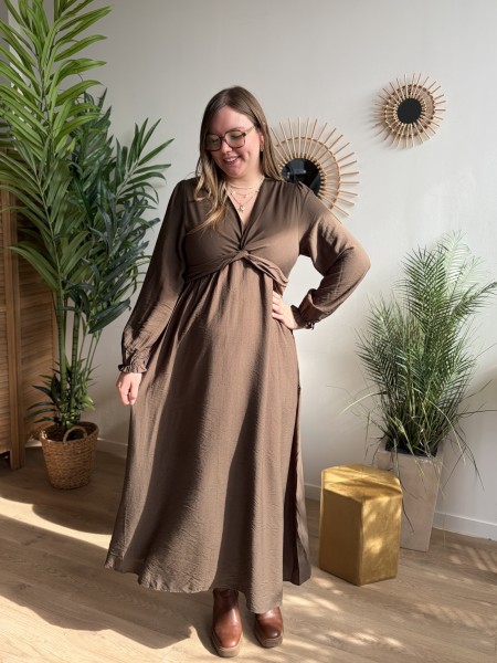 Robe longue Juliette vert kaki - grande taille