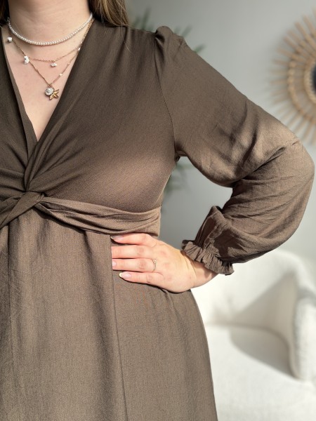 Robe longue Juliette vert kaki