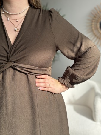 Robe longue Juliette vert kaki