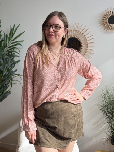 Jupe-short en suédine kaki - grande taille