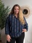 Blouse Agathe à motifs brodés bleu Blouse Agathe à motifs brodés bleu
