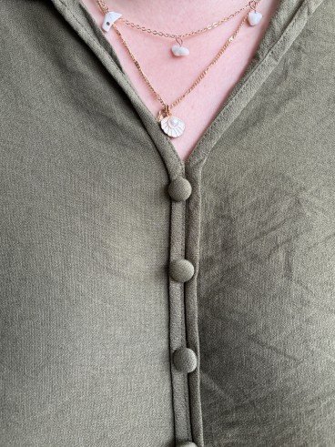 Blouse Alix kaki - grande taille