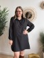 Robe chemise Éléonore col victorien noire