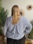 Blouse rayée brodée Alba bleu foncé