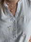 Blouse rayée brodée Alba bleu clair Blouse rayée brodée Alba bleu clair