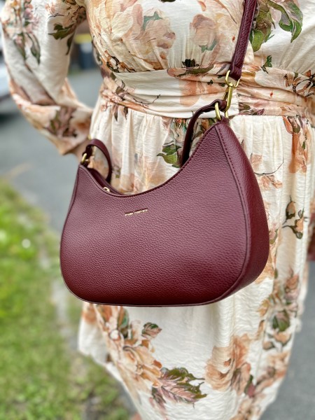 Sac à main arrondi Méryl bordeaux