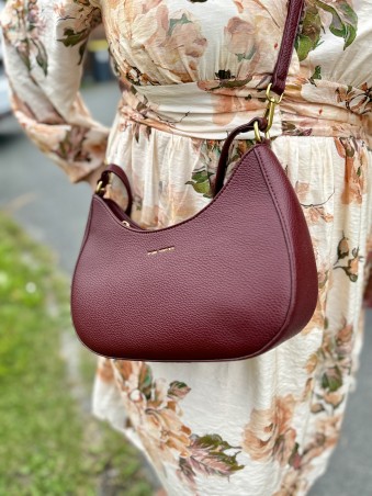 Sac à main arrondi Méryl bordeaux
