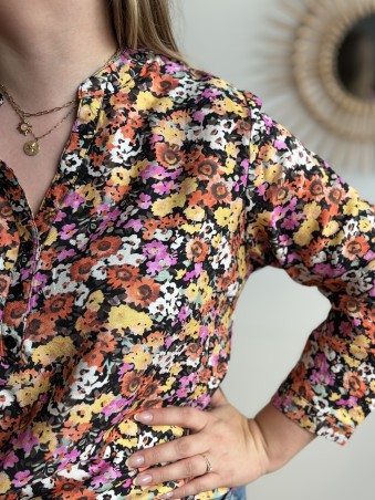 Blouse fleurie Juliette noire
