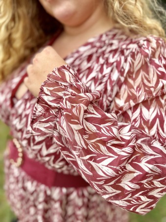Robe longue bordeaux chevrons Lana