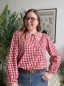 Chemise vichy à col Claudine rouge Chemise vichy à col Claudine rouge
