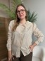 Chemise Adèle à carreaux et col Claudine beige Chemise Adèle à carreaux et col Claudine beige