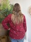 Chemise Charlotte brodée à col volanté rouge