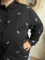 Chemise Charlotte brodée à col volanté noire