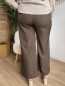 Pantalon tailleur droit chiné marron