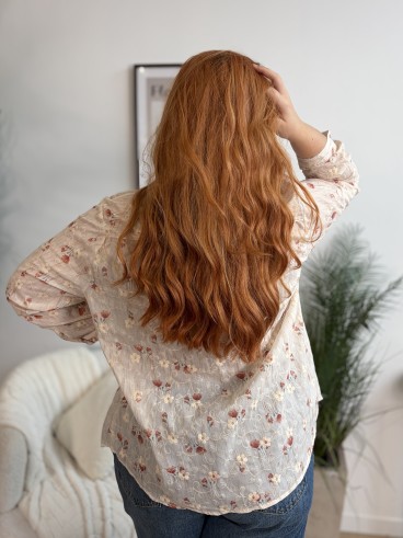 Chemise bohème fleurie et brodée - grande taille
