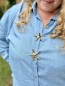 Chemise fluide jeans avec ecussons etoiles Chemise fluide jeans avec ecussons etoiles