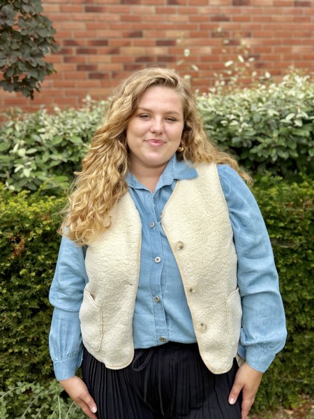 Gilet bouclette sans manches beige
