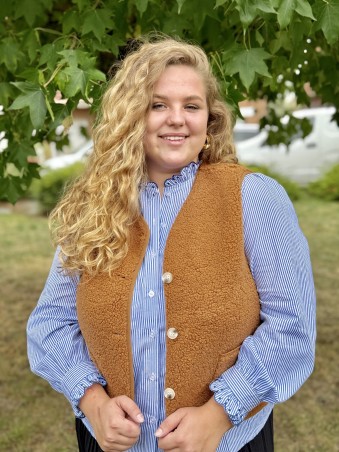 Gilet bouclette sans manches brique marron Suzie