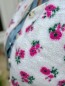 Gilet bouclette sans manches beige avec fleurs Suzie