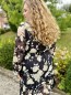 Robe longue noire fleurs blanches Ruby