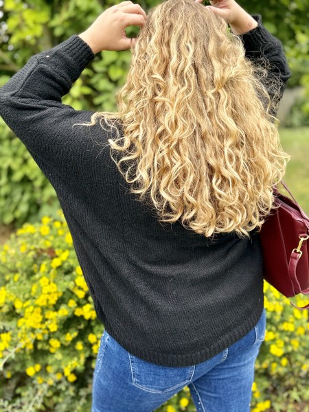 Pull étoile dorée Betty noir
