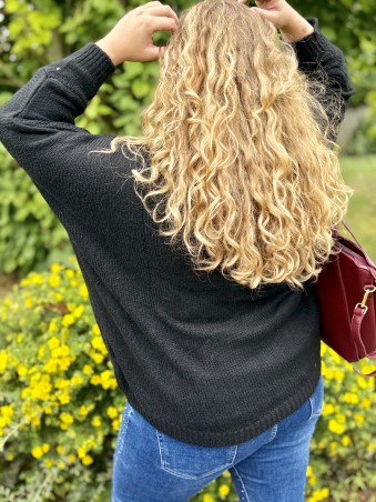 Pull étoile dorée Betty noir