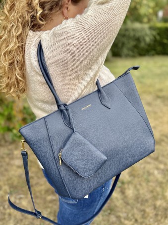 Sac vinyl avec pochette Hope bleu