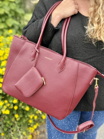 Sac vinyl avec pochette Hope bordeaux