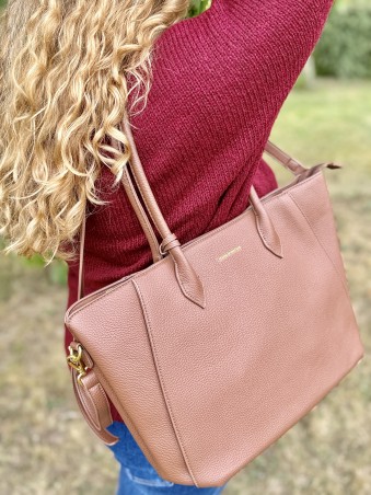 Sac vinyl avec pochette Hope taupe
