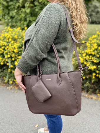 Sac vinyl avec pochette Hope marron