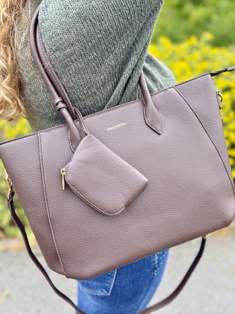 Sac vinyl avec pochette Hope marron