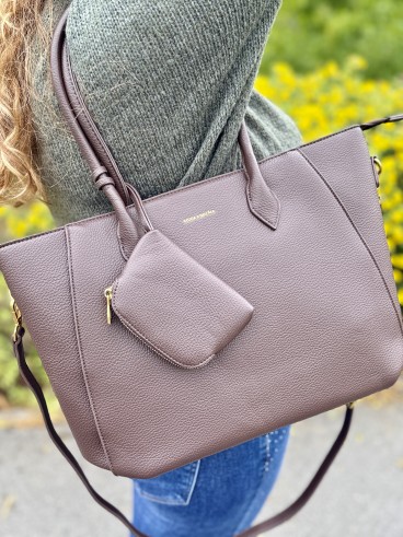 Sac vinyl avec pochette Hope marron