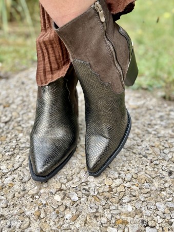 Bottines Santiags Kaki