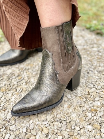 Bottines Santiags Kaki