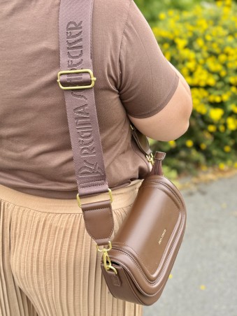 Sac à main arrondi April marron