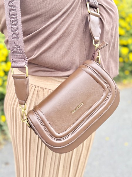 Sac à main arrondi April marron