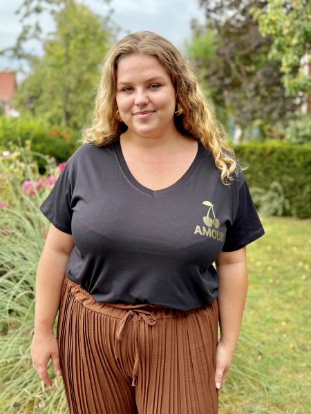 Pantalon fluide plissé palazzo Lexie marron