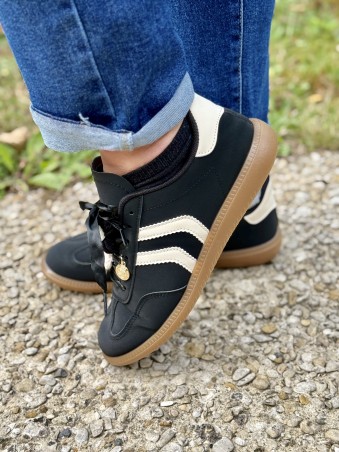 Baskets fleurs tricot noir Cassie