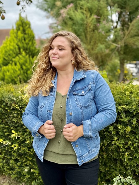 Veste bleu clair en jeans Abby