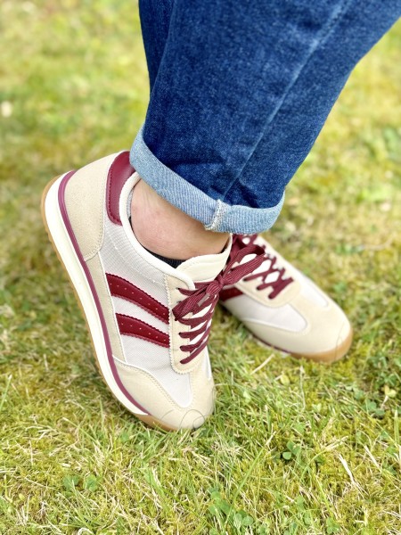 Baskets beige et bordeaux June